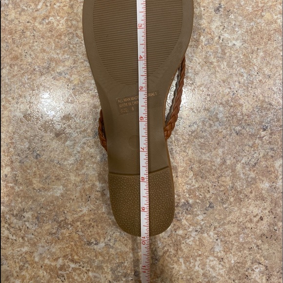 NWT Wild Diva Lounge-Braided Straps Flip Flops-Cognac - Picture 8 of 11